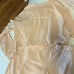 Pink Cropped Sweat Set